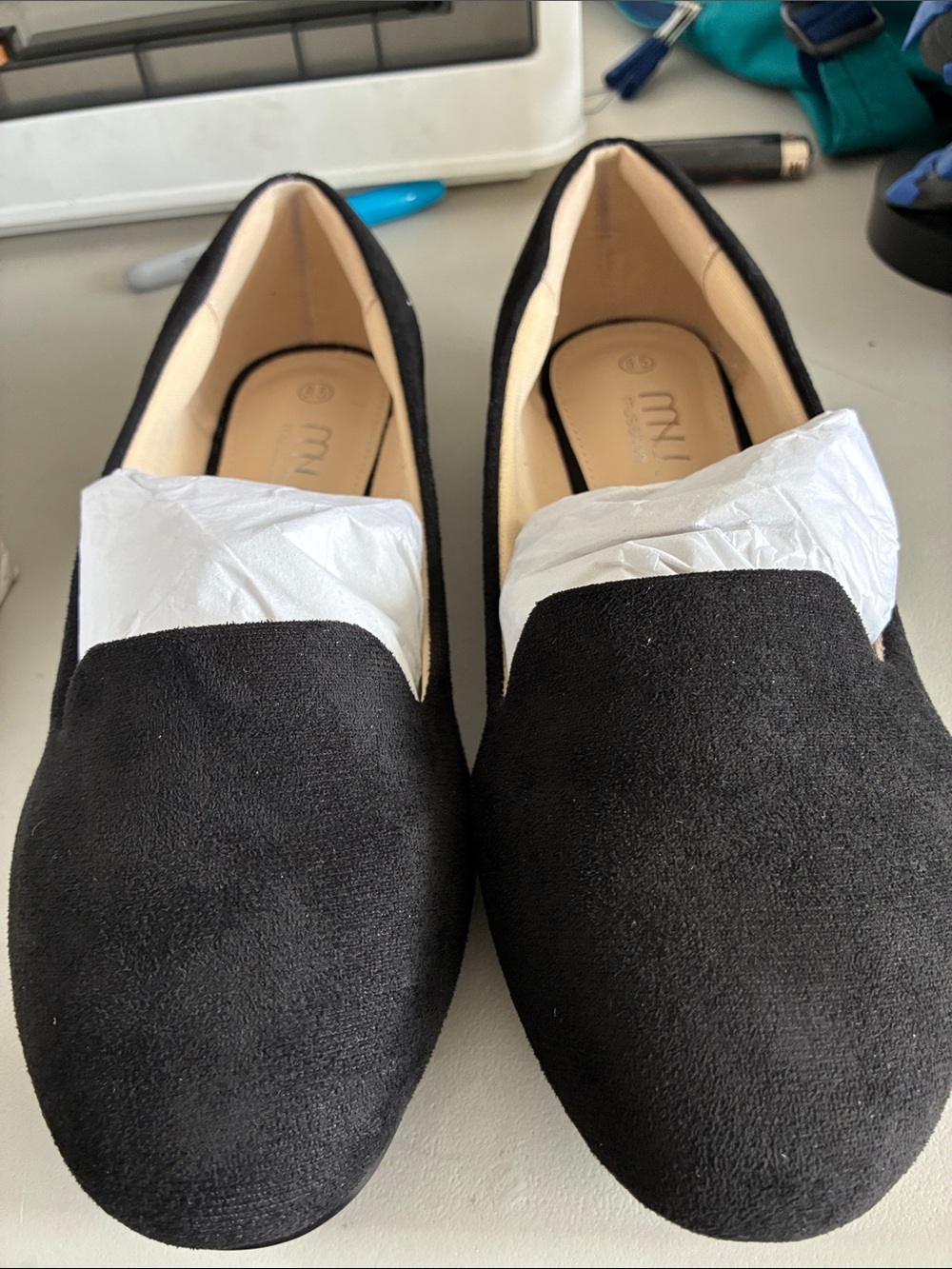 Musshoe Women's 8.5 Black Suede Slip-On Loafers